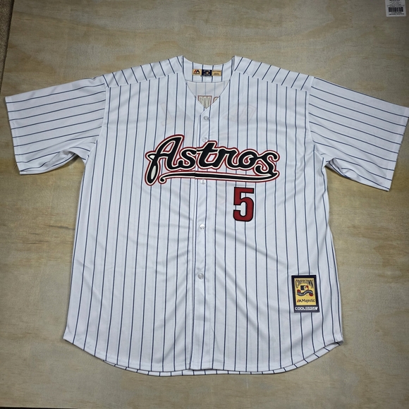 Vintage Majestic Jeff Bagwell Houston Astros Jersey Men's 3XL White Pinstripe